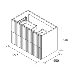 Badezimmermöbel BIBA 1000 2 Metallschubladen mit Soft-Close Terracota 989 x 540 x 450