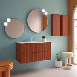 Badezimmermöbel BIBA 1000 2 Metallschubladen mit Soft-Close Terracota 989 x 540 x 450