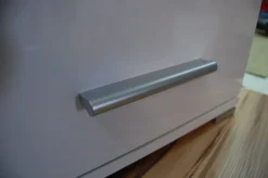 Badezimmerschrank Hochschrank mit Wäschekorb SW15 188x40 cm Weiß Hochglanz