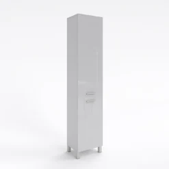 Badezimmerschrank mit Wäschekorb weiß oder schwarz hochglanz SW3 188x40 cm