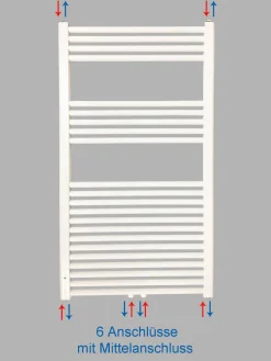 Badheizkörper SMYRNA Weiß 450 x 600 mm. Gerade oder Gebogen