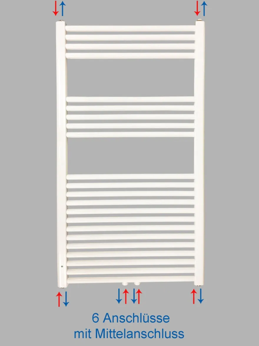 Badheizkörper SMYRNA Weiß 450 x 600 mm. Gerade oder Gebogen
