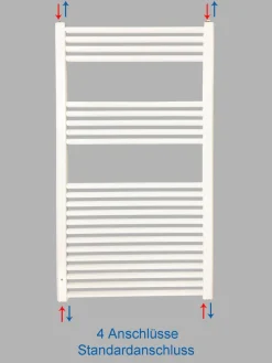 Badheizkörper SMYRNA Weiß 450 x 600 mm. Gerade oder Gebogen