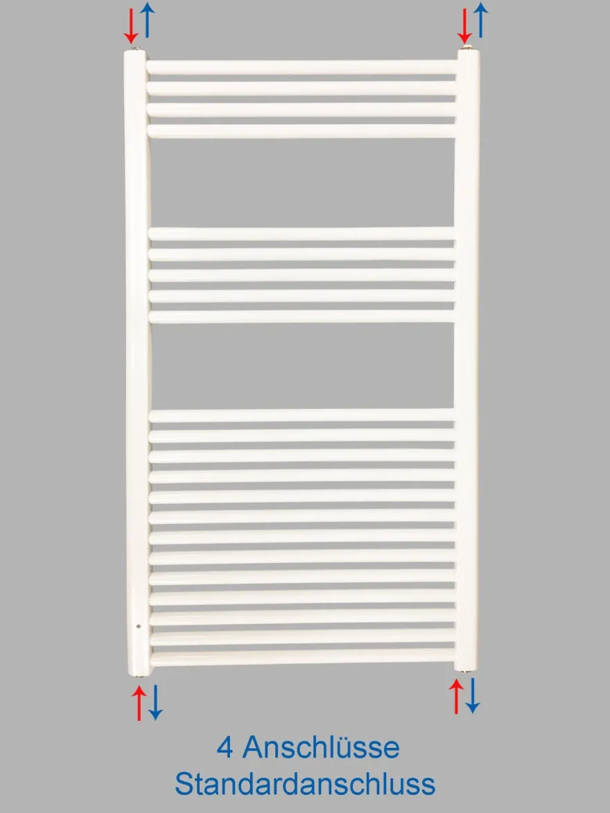 Badheizkörper SMYRNA Weiß 450 x 600 mm. Gerade oder Gebogen