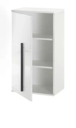 Bad Hängeschrank Hochglanz weiß Badezimmer Schrank Ober Hänger Badmöbel Design-D