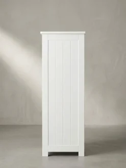 Badschrank Weiß 30x83x30 cm im Landhausstil aus MDF mit 4 Schubladen PATTI
