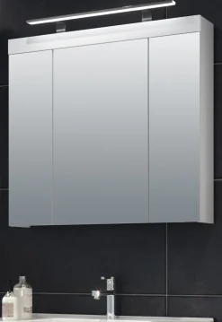 Bad Spiegelschrank weiß 3 Tür 80 cm Badspiegel Badezimmer Spiegel Schrank Devon