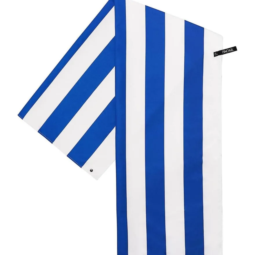 BAGAIL Strandtuch Mikrofaser XXL 180x90cm Blau Streifen - Schnelltrocknend