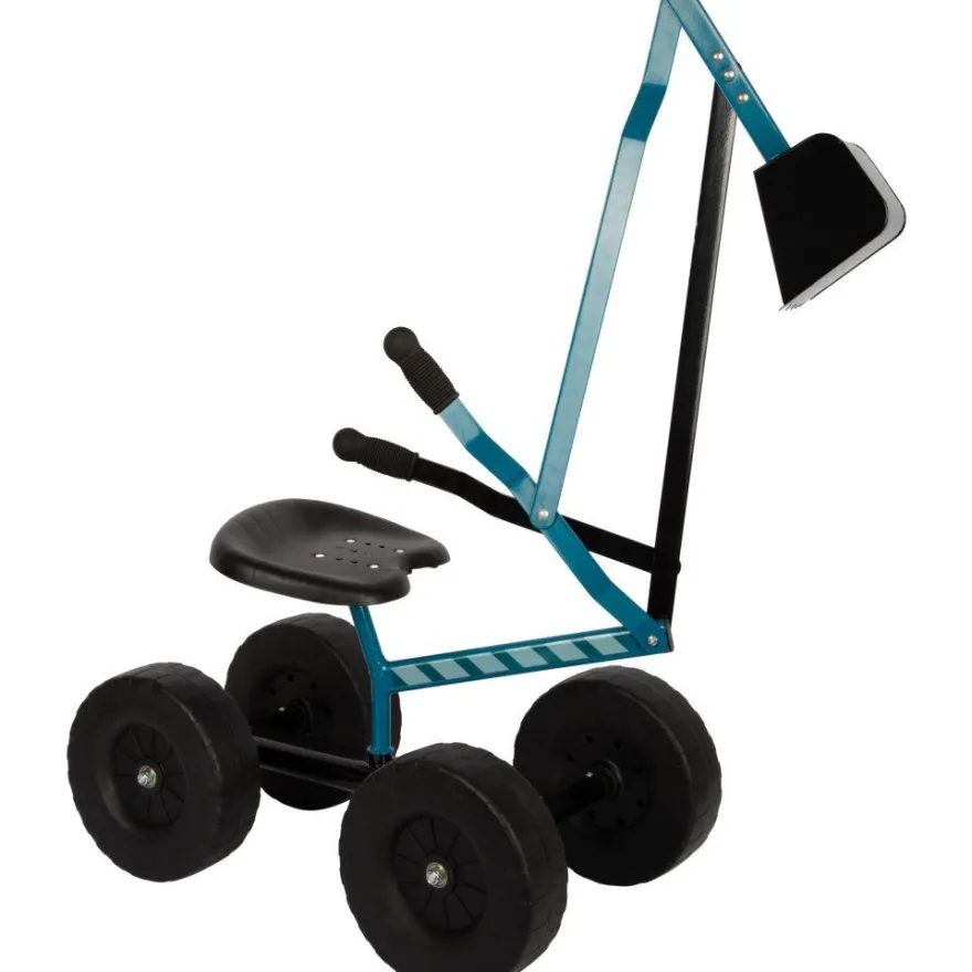 Bagger mit Rädern blau