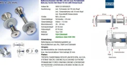Balkonschrauben-Set M5 x 25 mm V2A TRESPA Edelstahl A2 Schrauben