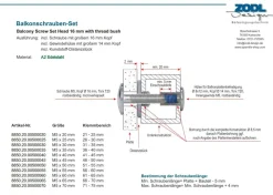 Balkonschrauben-Set M5 x 25 mm V2A TRESPA Edelstahl A2 Schrauben