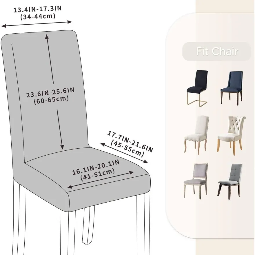 BalladHome Stuhlhussen 6er Set, Stretch Stuhlbezug für Esszimmerstühle