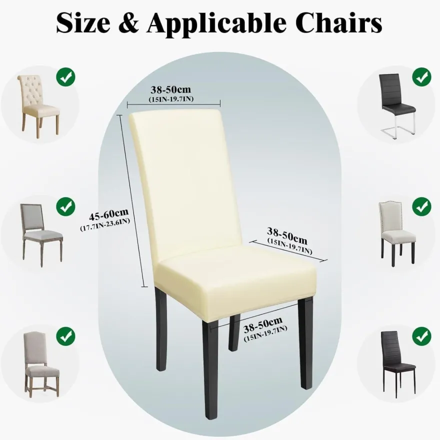 BalladHome Stuhlhussen 4 Stück, Stretch-Stuhlbezug elastisch, bi-elastic