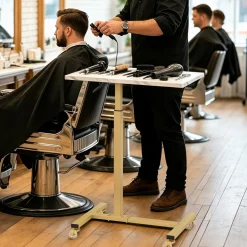BarberPub Beistelltisch mit Rollen, Pflegetisch Höhenverstellbar, 2832
