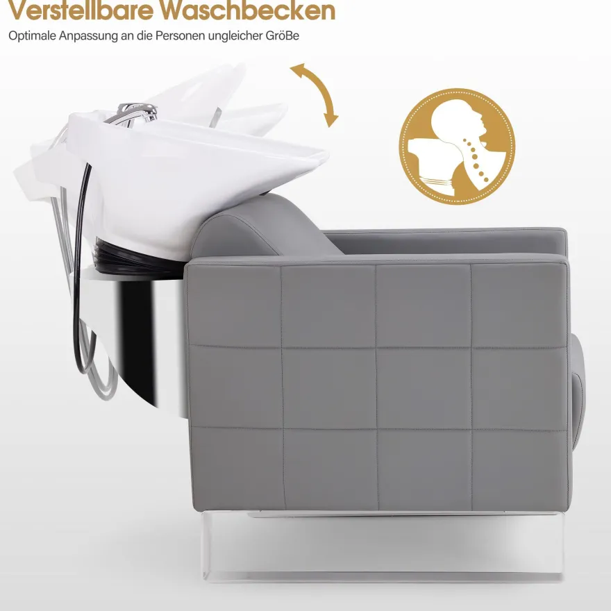 BarberPub Friseurstuhl mit Waschbecken 8611
