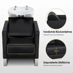 BarberPub Friseurstuhl mit Waschbecken 8611