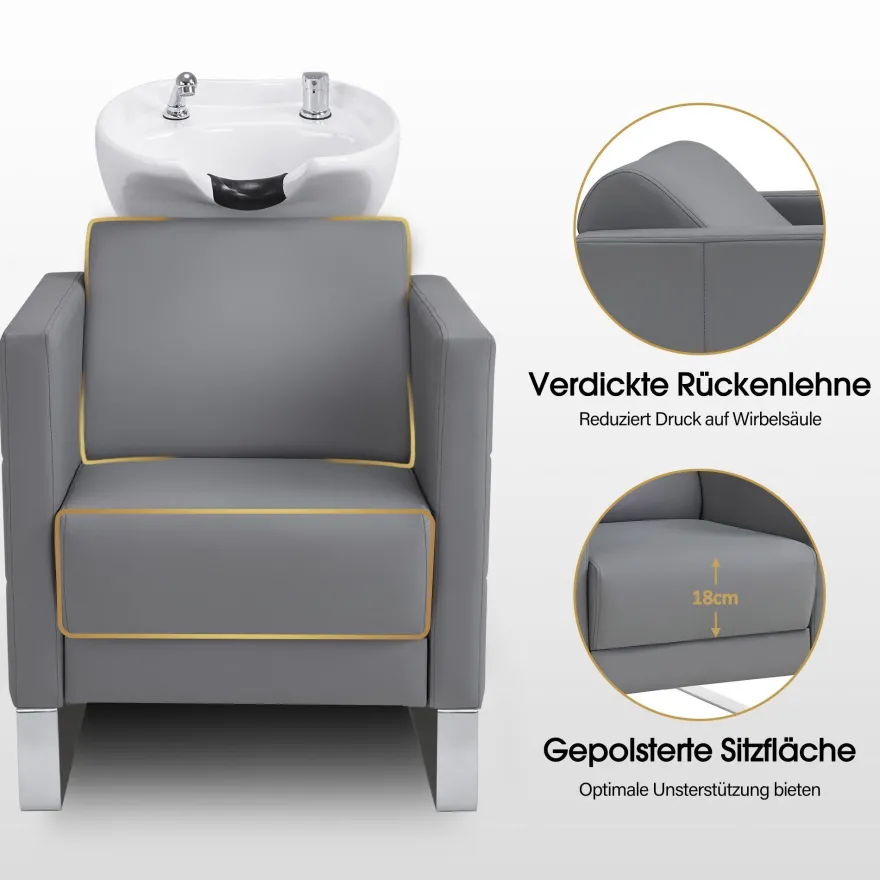 BarberPub Friseurstuhl mit Waschbecken 8611
