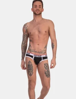 barcode Berlin - Brief KAI schwarz-weiß Gr. S L Herren Slip sexy gay 91732/101