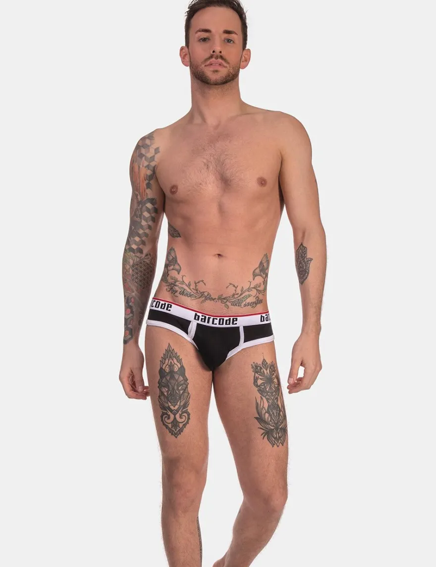 barcode Berlin - Brief KAI schwarz-weiß Gr. S L Herren Slip sexy gay 91732/101