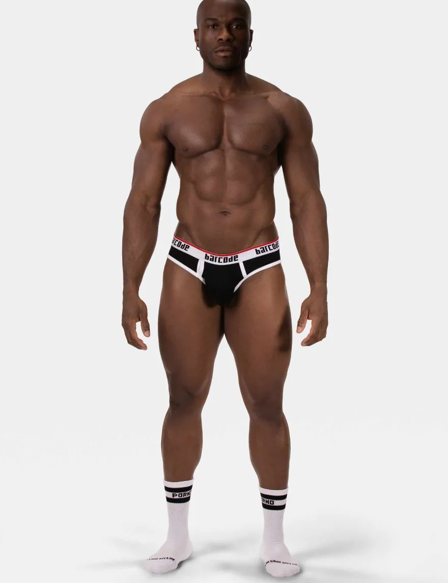 barcode Berlin - Brief KAI schwarz-weiß Gr. S L Herren Slip sexy gay 91732/101