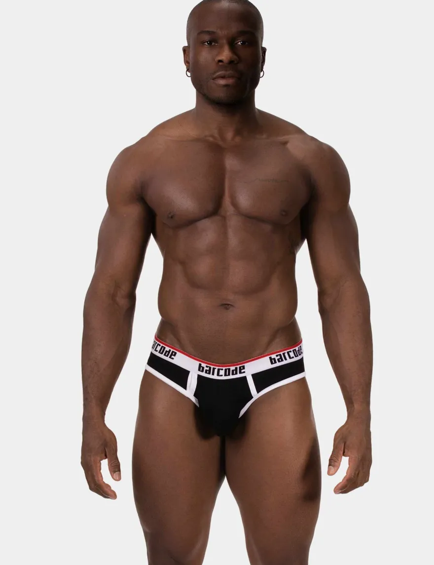 barcode Berlin - Brief KAI schwarz-weiß Gr. S L Herren Slip sexy gay 91732/101