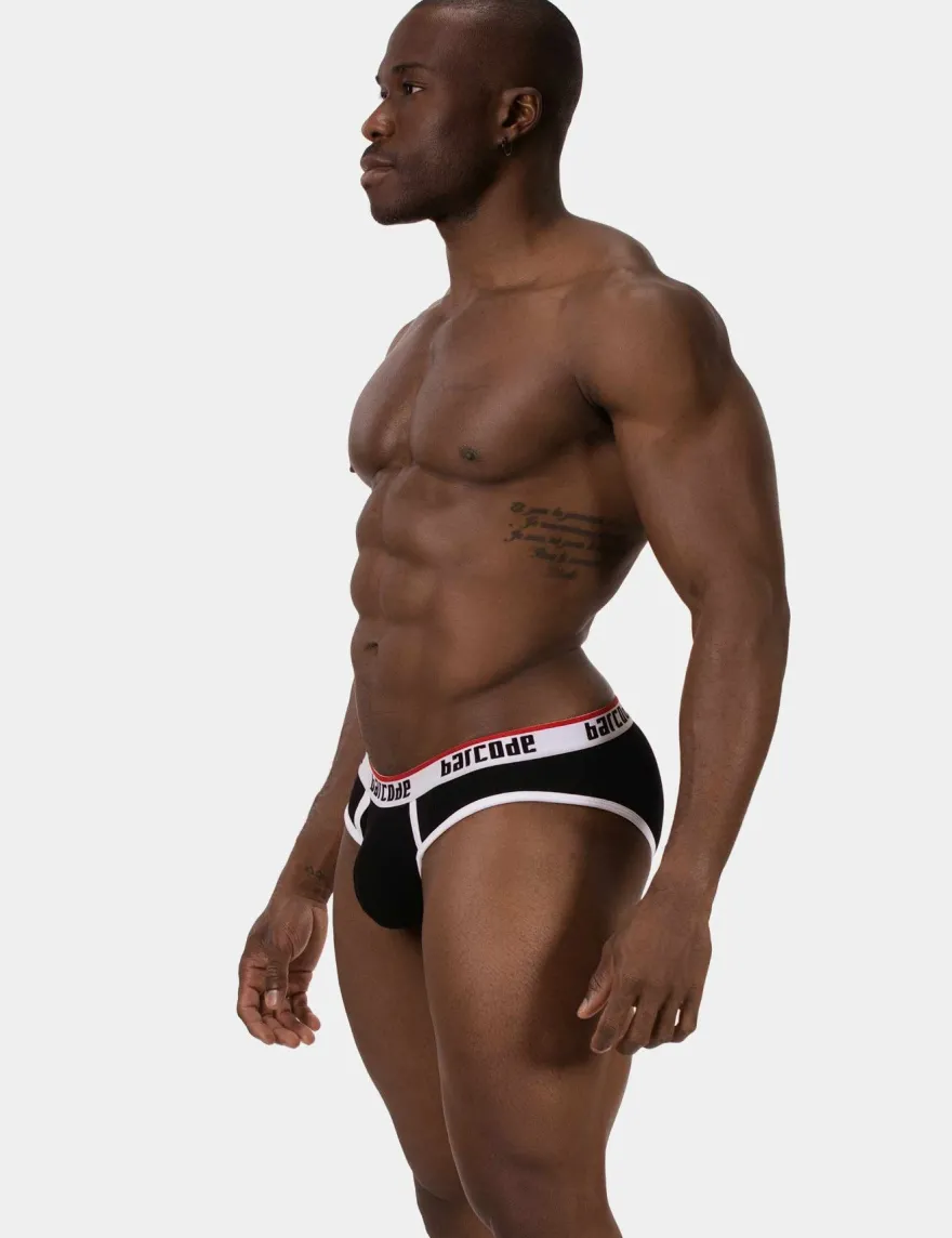barcode Berlin - Brief KAI schwarz-weiß Gr. S L Herren Slip sexy gay 91732/101