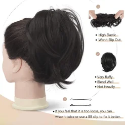 Barsdar Haarteil Hair Extensions Pferdeschwanz Verlängerung - Dunkelbraun