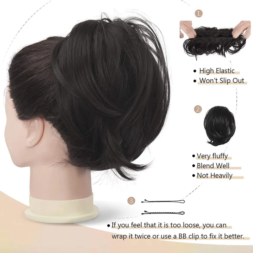 Barsdar Haarteil Hair Extensions Pferdeschwanz Verlängerung - Dunkelbraun