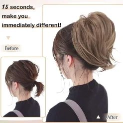 Barsdar Haarteil Hair Extensions Pferdeschwanz Verlängerung - Dunkelbraun