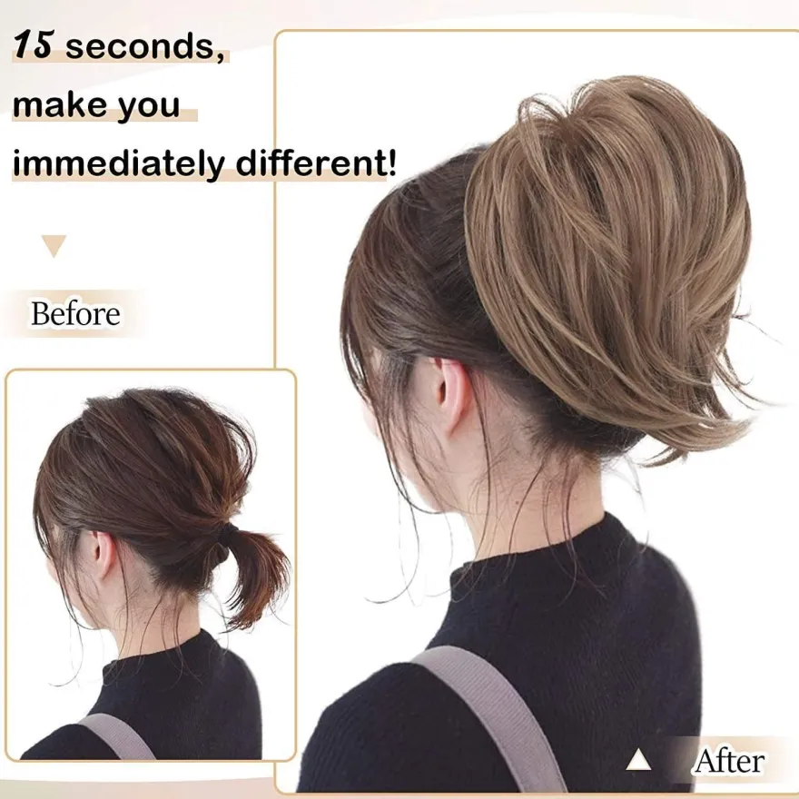 Barsdar Haarteil Hair Extensions Pferdeschwanz Verlängerung - Dunkelbraun