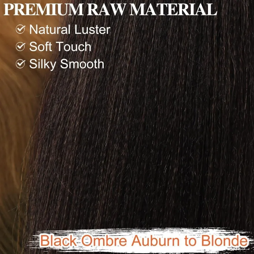 Barsdar Pre Stretched Braiding Haare, 66cm, 8 Packs Ombre Haarverlängerungen