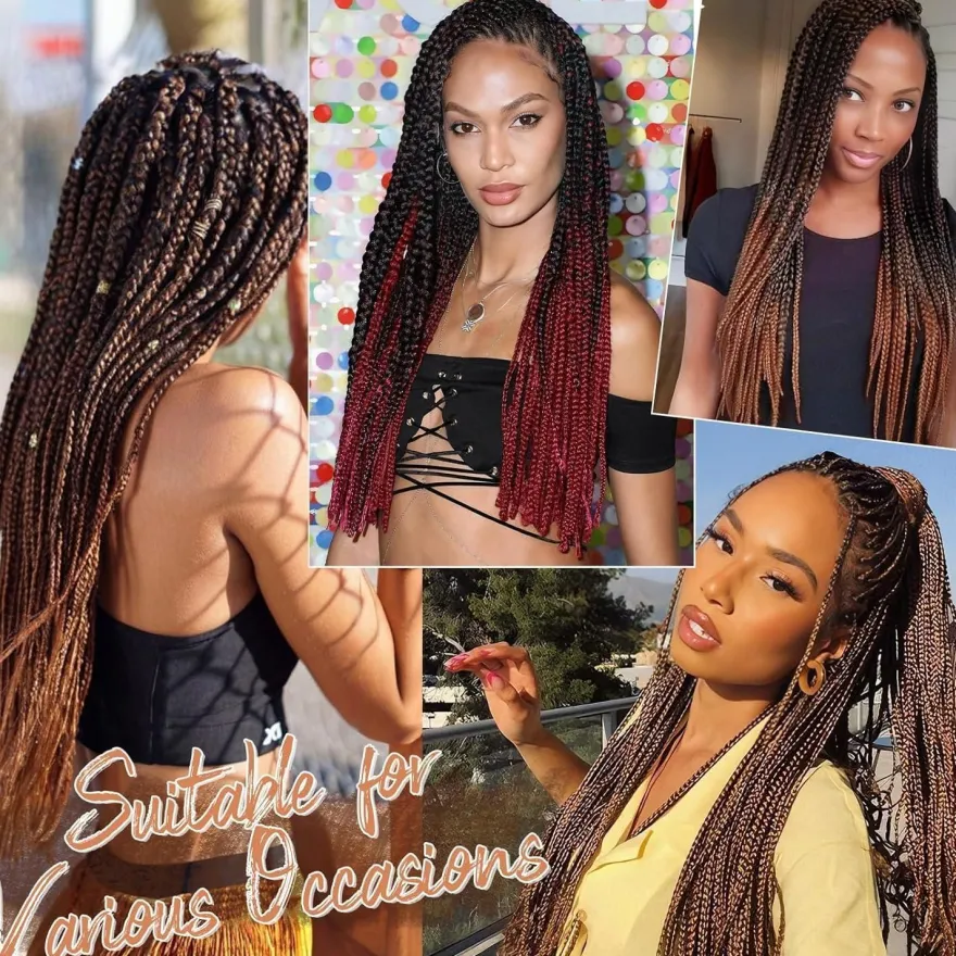 Barsdar Pre Stretched Braiding Haare, 66cm, 8 Packs Ombre Haarverlängerungen