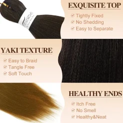 Barsdar Pre Stretched Braiding Haare, 66cm, 8 Packs Ombre Haarverlängerungen