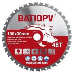 Batiopv Kreissägeblatt 190x30mm HM für Metall, Stahl, Aluminium, Kunststoff