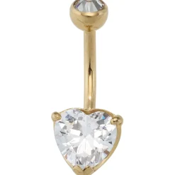 Bauchnabel Piercing Herz Edelstahl mit gold farbener PVD-Beschichtung