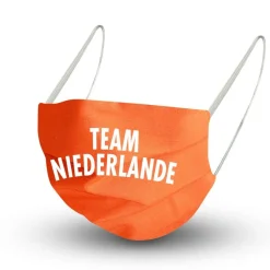 Baumwollmaske in ORANGE mit zertifiziertem Innenvlies - TEAM Niederlande - 15781 + Gr
