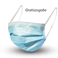 Baumwollmaske mit zertifiziertem Innenvlies - Blau-Weiß mit Print - EIGNER - 15839