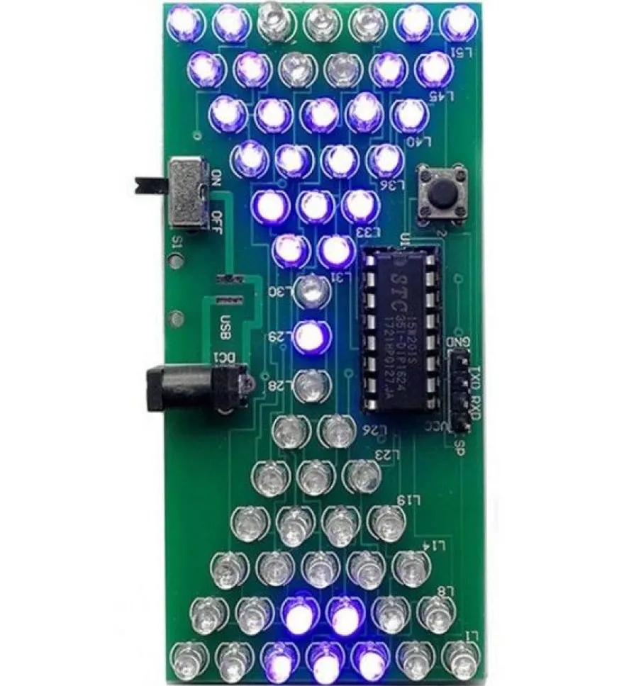 Bausatz Elektronische Sanduhr 57 blaue LED´s 5V DC Einstellbare Geschwindigkeit, 1St