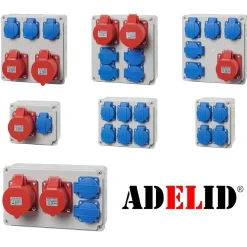 Baustromverteiler Wandverteiler Komplett 32A 16A 230V 400V mit CEE schuko Dose