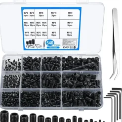 bayidun 540 Stück Madenschrauben Sortiment Set, Innensechskant Innensechskant