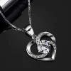 B. Catcher Damen Halskette 925 Sterling Silber Herz Anhänger Zirkonia 45cm