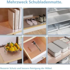 Bäcker & Lecker Schubladenmatte Antirutschmatte Küche, 4 Rollen à 30 x 200 cm