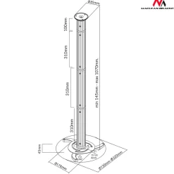 Beamer-Deckenhalterung MC-517S Maclean Beamerhalterung Projektorhalterung