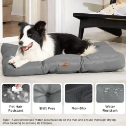 Bedsure Hundebett L (91x68 cm) - Waschbare, gepolsterte Hundematte für Hunde