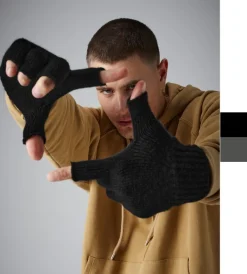 Beechfield Handschuhe Soft-Touch S/M - L/XL Fingerless Gloves B491 NEU
