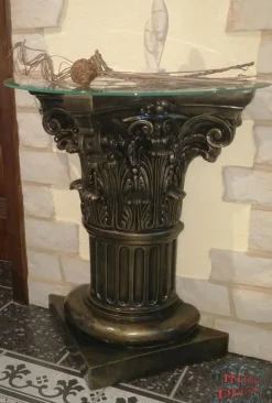 Beistelltisch Tisch Glastisch Antike Säule Couchtisch Telefontisch Säulen Design