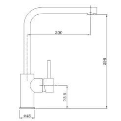 Beitz & Walz AqvaKitchen Spültisch-Ehm. chrom seitl. Hebel