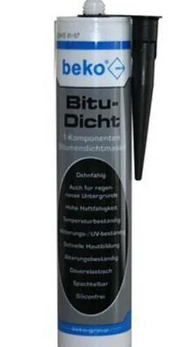 Beko Bitu-Dicht schwarz 310 ml Bitumen-Dichtmasse Bitumenspachtel Dach Reparatur