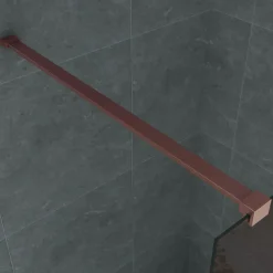 Belvit Duschwand Duschabtrennung Bronze mit Kupferprofil 8mm 90x200cm