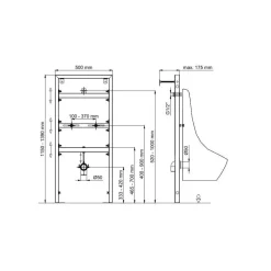 Belvit Trockenbau Vorwandelement, Montageelement für Urinal